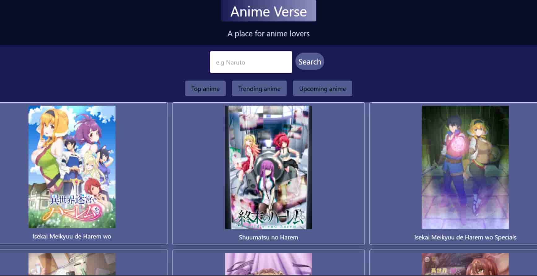 AnimeBible-Hub - Anime Discovery HUB project screenshot